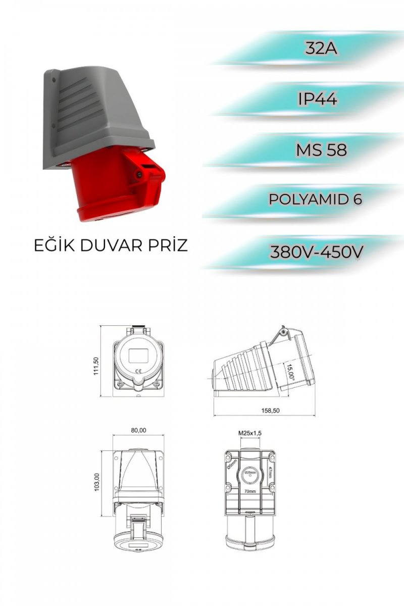 FİLŞARJ Elektrikli Araç Şarj İstasyonu ve Büyük Boy 22kW-Schneider Sigortalı & Prizli Şarj Kombinasyon Pano