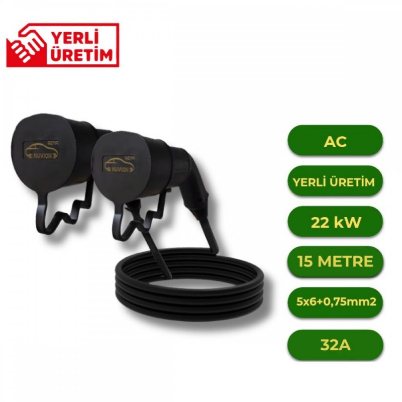 22kW TYPE (TİP) AC ŞARJ KABLOSU 15 METRE